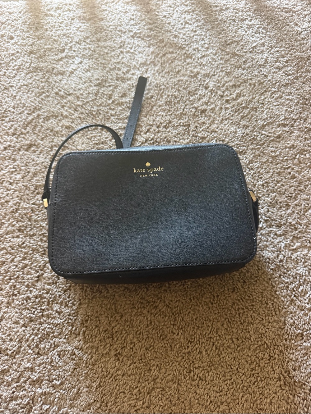 kate spade Black Pebbled Leather Crossbody Camera Bag